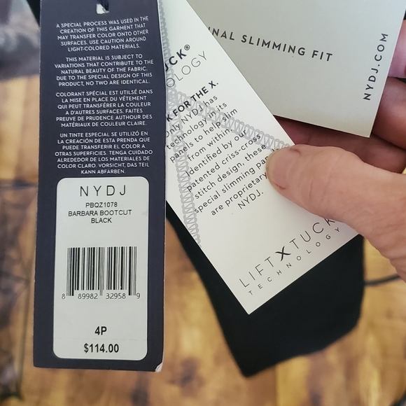 NYDJ LiftXTuck Slimming Fit Barbara Bootcut Black Sz. 4P Jeans - Picture 10 of 13
